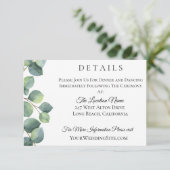 ユーカリの葉のウェディング詳細 エンクロージャーカード (スタンド正面)