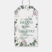 ユーカリの葉のグリーンウェディング ギフトタグ (裏面)