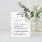 ユーカリの葉のグリーンウェディング 詳細カード 招待状 (スタンド正面)