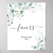 ユーカリの葉のグリーンシャワーフェイバーズサイン ポスター (正面)