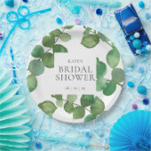 ユーカリの葉のグリーン ブライダルシャワー ペーパープレート (パーティー)