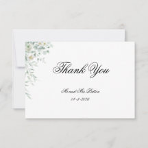 ユーカリの葉のグリーン Thank You カード