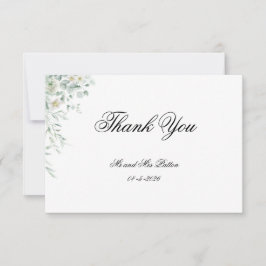 ユーカリの葉のグリーン Thank You カード