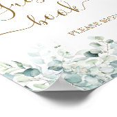 ユーカリの葉のゲストブックシャワーシンポスター ポスター (角)