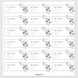 ユーカリの葉のゲスト住所ラベル シール