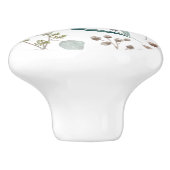 ユーカリの葉のドアか引出しのノブ セラミックノブ (側面)