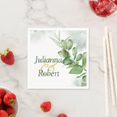 ユーカリの葉のナプキン スタンダードカクテルナプキン (インサイチュ)