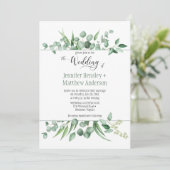 ユーカリの葉のフレーム入り結婚式招待状 招待状 (スタンド正面)
