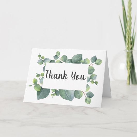 ユーカリの葉のフレーム 結婚式の写真 感謝 (正面)