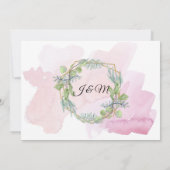 ユーカリの葉のブッシュ モダン ウォーターカラー ウェディング 招待状 (裏面)