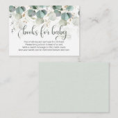 ユーカリの葉のベビー エンクロージャーカード (正面/裏面)