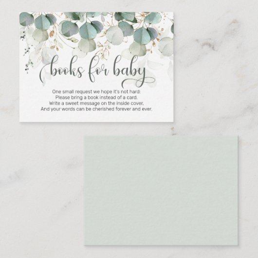 ユーカリの葉のベビー エンクロージャーカード (正面/裏面)