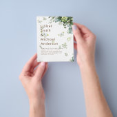 ユーカリの葉のボタニカルウェディング チラシ (手)