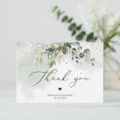 ユーカリの葉のボホ葉の金ゴールド サンキューカード (スタンド正面)