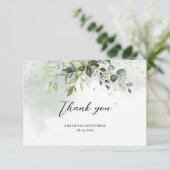 ユーカリの葉のボホ葉の金ゴールド サンキューカード (スタンド正面)