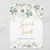 ユーカリの葉のラブイズスイート ウェディングサイン 招待状 (正面/裏面)