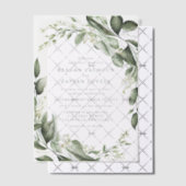 ユーカリの葉のリース 現代の結婚式 ベラム紙招待状 (オフセット (招待状))