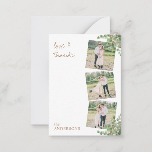 ユーカリの葉の写真のお結婚礼を申し上げます ノートカード (正面)