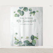 ユーカリの葉の多肉植物 フォトブース タペストリー (正面)