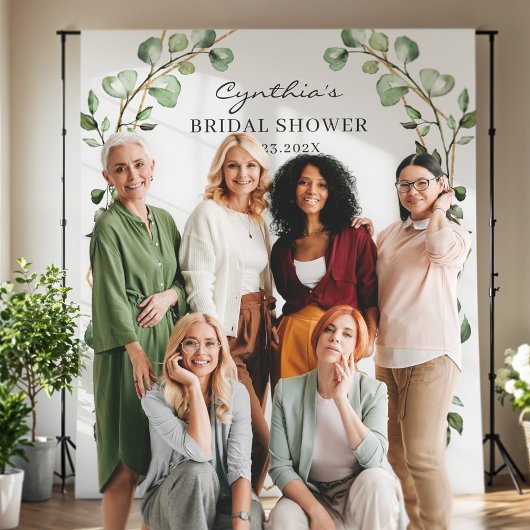 ユーカリの葉の幾何学的なウェディングシャワーの背景 タペストリー