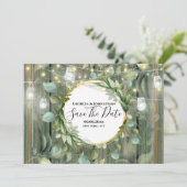 ユーカリの葉の文字列ライト国材 セーブザデート (スタンド正面)