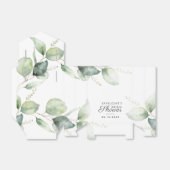 ユーカリの葉の水彩画 ブライダルシャワー フェイバーボックス (折り畳みなし)