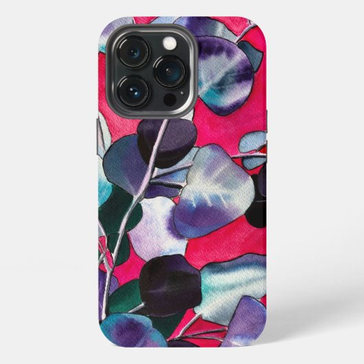 ユーカリの葉の水彩画 iPhoneケース (裏面)