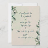 ユーカリの葉の祖父母の写真ホリデーカード 案内状 (裏面)