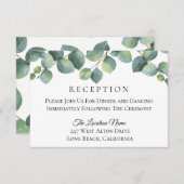 ユーカリの葉の結婚式の披露宴 エンクロージャーカード (正面/裏面)