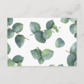 ユーカリの葉の結婚式の披露宴 エンクロージャーカード (裏面)