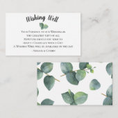 ユーカリの葉の結婚式の願い事の井戸 エンクロージャーカード (正面/裏面)