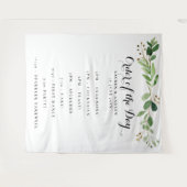 ユーカリの葉の結婚式当日の順番 タペストリー (正面(横))