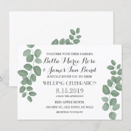 ユーカリの葉の結婚式招待状 招待状