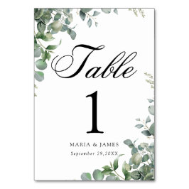 ユーカリの葉の結婚式 テーブルナンバー