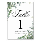 ユーカリの葉の結婚式 テーブルナンバー (裏面)
