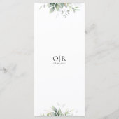 ユーカリの葉の結婚緑のメニュー メニュー (裏面)