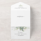 ユーカリの葉の緑すべてワンウェディング招待 オールインワン招待状 (外側)