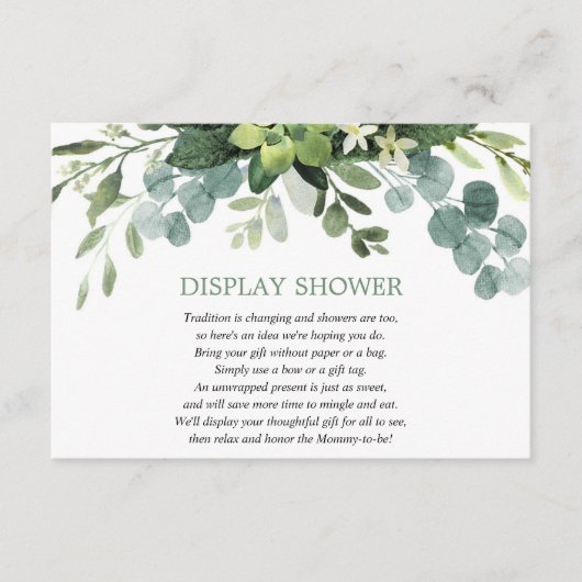 ユーカリの葉の緑を表示する エンクロージャーカード (正面)