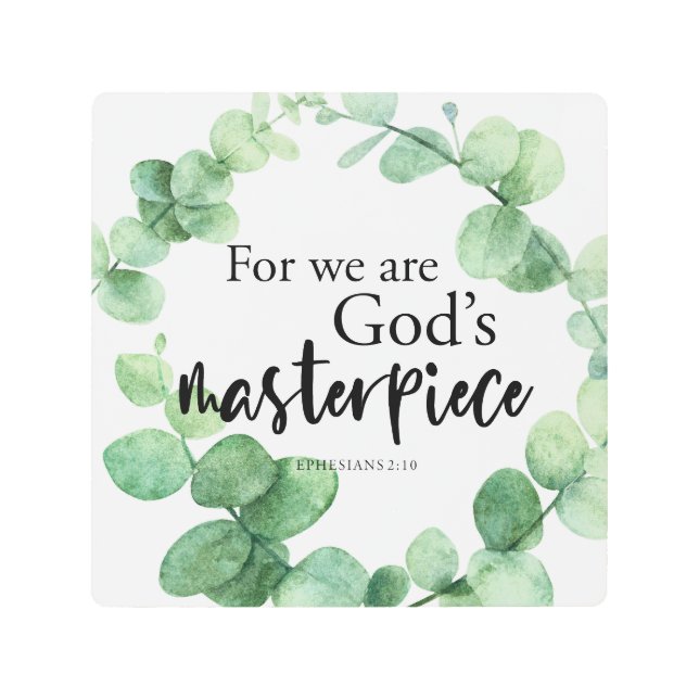 ユーカリの葉の聖書詩神の最高傑作シック メタルプリント (正面)