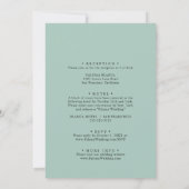ユーカリの葉の背面と前面フォーマル結婚の 招待状 (裏面)