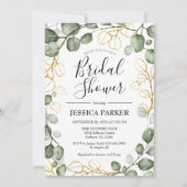 ユーカリの葉の花輪 ブライダルシャワー 招待状 (正面)