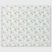 ユーカリの葉の赤ちゃんまたは花嫁のシャワー ラッピングペーパー (フラット)