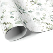 ユーカリの葉の赤ちゃんまたは花嫁のシャワー ラッピングペーパー (ロールコーナー)