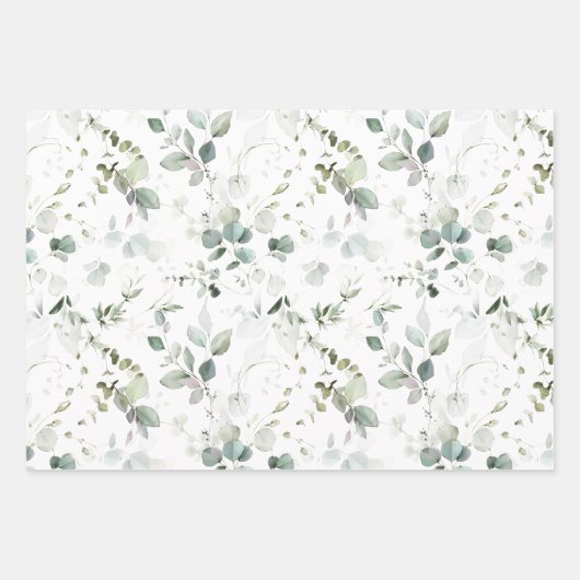 ユーカリの葉の赤ちゃん/花嫁のシャワー ラッピングペーパーシート (正面)