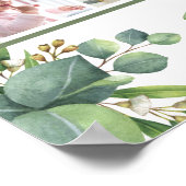 ユーカリの葉の追悼写真コラージュ ポスター (角)