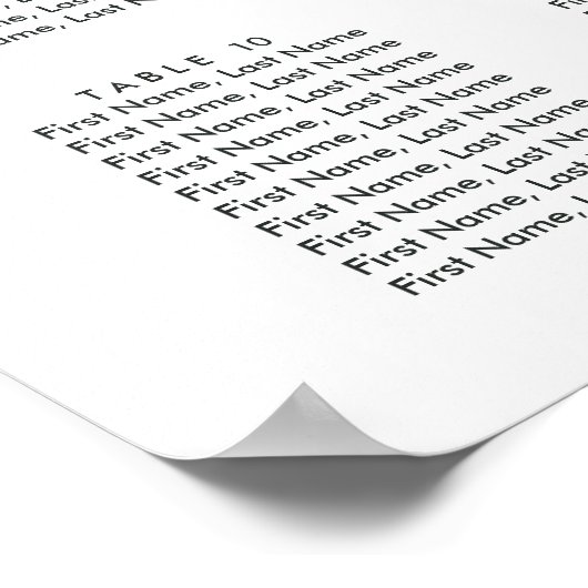 ユーカリの葉の14表結婚のシーティングチャート ポスター (角)