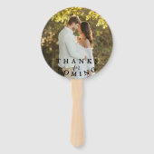 ユーカリの葉を使ったモダンな白い結婚式  ハンドファン (裏面)