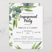 ユーカリの葉エンゲージメントパーティー招待状 招待状 (正面/裏面)