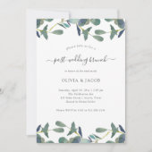 ユーカリの葉グリーン結婚式後ランチ招待状 招待状 (正面)