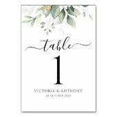 ユーカリの葉結婚の表番号 テーブルナンバー (裏面)